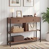 Manora Fluted Console Table with Wooden Drawers, Slim Entryway Table