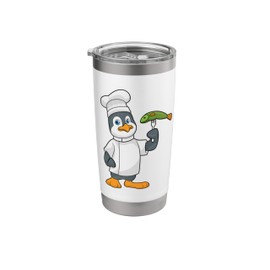 Penguin Cook Chef hat Fish Stainless Steel Insulated Tumbler