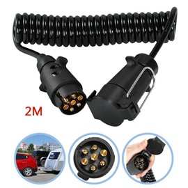 Riloer 12V 7 Pin to 13 Pin 2M N-type Trailer Motor Plug Screw Type Extension Cord Lighting Socket