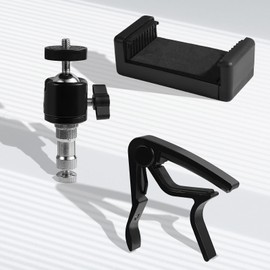 SAVITA Guitar Phone Holder, Guitar Cell Phone Holder Metal Guitar Capo Phone Holder Mount Applicable for Guitar, Electric Guitar, Bass, Ukulele Accessories (D05334)