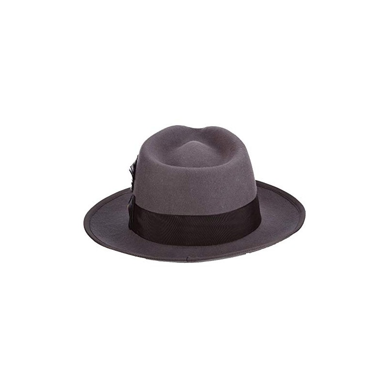 Scala Classico Men's Wool Felt Snap Brim Fedora, Grey, Medium