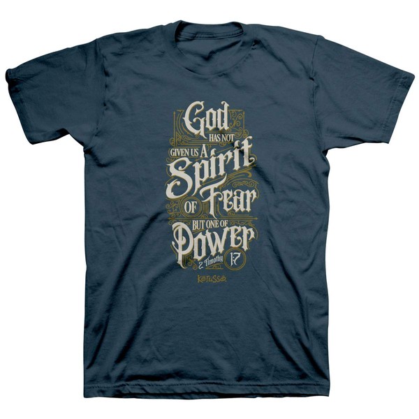 Kerusso Camiseta Spirit Of Power Scrolls - Denim, Mezclilla, 3X-Large