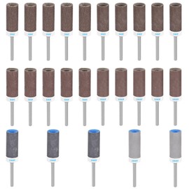 25 Pcs Sanding Drums Sleeves, Sanding Band Drum Sleeves Set for Dremel Rotary Tool, 180/240/600/1000/1500/2000 Grit Abrasive Grinding Polishing Rolls for Metal Edge, Stone, Wood Sandings