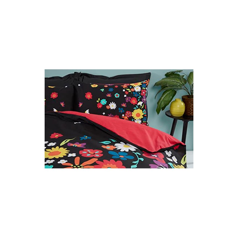 Rapport Home Brighton Floral Black Duvet Cover Set Single Multicoloured