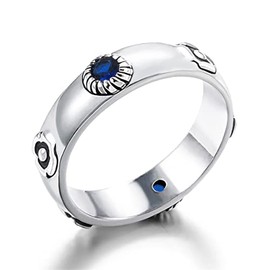 Kader Howl's Moving Castle Ring S925 Silver Hayao Miyazaki Anime Howl Sophie Costume Ring Jewelry Cosplay Props Birthday Xmas Gift (One Size, Blue)