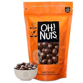 Dark Chocolate Covered Raisins | 1 lb - Dried Fruit | No Sugar Added | Dehydrated Fruit Bites | Packed in New York Zip-Seal Bag for Exceptional Freshness by Oh Nuts