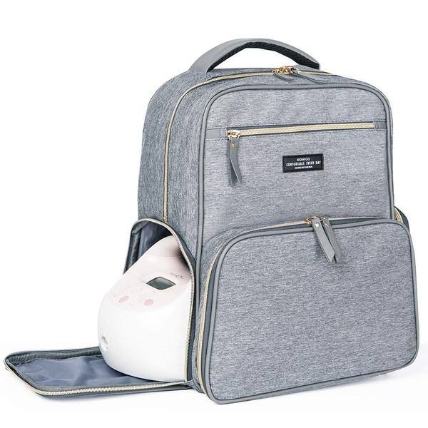 Mochila de extracción de leche para pañales, mochila multifunción para trabajo al aire libre con bolsillo aislante, gris, L