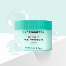 Bringgreen Tea Tree Cica Trouble Soothing Toner Pads 90 sheets Skin soothing / 브링그린 티트리 시카 트러블 수딩 토너 패드 90매 피부 진정