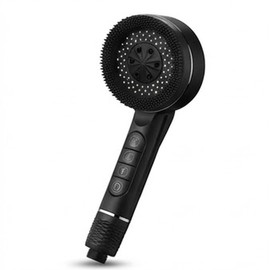 Filtered Handheld Shower Head with Silicone Massage Brush - 3 Spray Modes, One-Touch Stop and Replaceable Filter