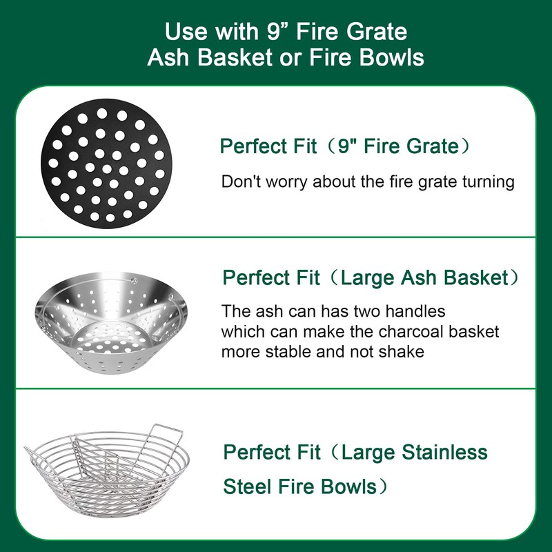 Upgrade Cast Iron Ash Can with Handle, Quantfire Charcoal Ash