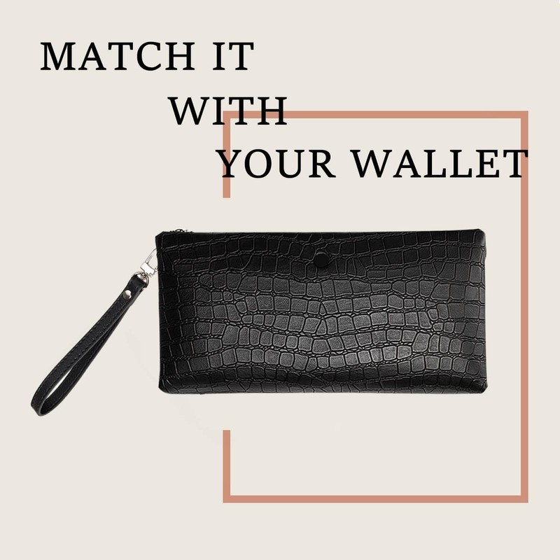 VanEnjoy Genuine Leather Keychain Wristlet Keychain Strap for Wallet Purse