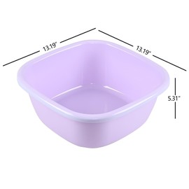 Waikhomes 4-Pack 12 Quart Plastic Wash Basin/Dish Pan Tub, Colored Dish Washing Basin
