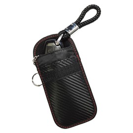 BLOOPIC Relay Attack Prevention Key Case, Radio Wave Blocking Key Case, Smart Key Case Storage, Car Anti-Theft Goods, Relay Attack Prevention, red line