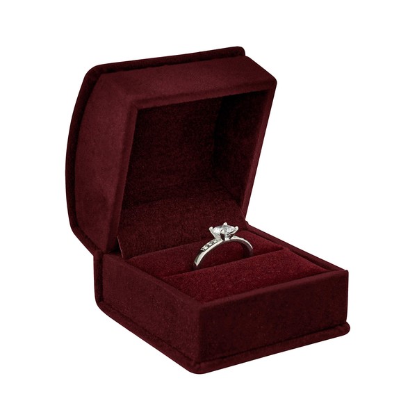 Noble Luxurious Suede Ring Jewellery Box with Matching Two Piece