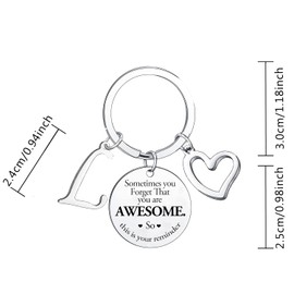 BESPMOSP Sometimes You Forget You're Awesome Letter Keyring Encouragement Initial Alphabet Keychain Inspirational Keychain (L)