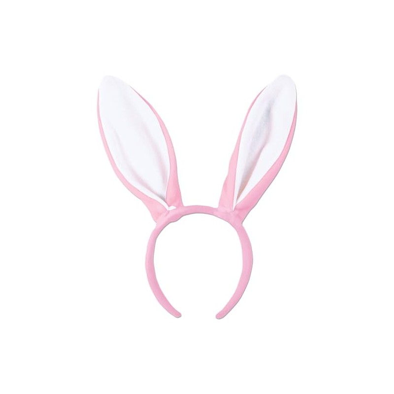 Beistle Soft-Touch Bunny Ears Pink & White