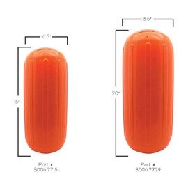 Extreme Max 3006.7729.2 BoatTector HTM Inflatable Fender Value 2-Pack - 8.5" x 20", Neon Orange
