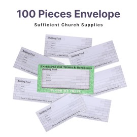Swanson Christian Products Church Offering Envelopes - Cash Envelopes for Tithes and Offering - Offering Envelope Building Fund - Pack of 100