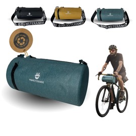MONSTERANDO Bicycle Handlebar Bag and Shoulder Bag Travel Monster Sustainable Recycled PET Waterproof Athleisure Gym Sports Bag with Crossbody Strap, 5L Sea Blue