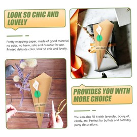 Beavorty 50sets Packets Kraft Paper Flower Tube Floral Wrap Paper Bouquet Supplies for Wedding Receptions