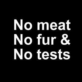 No Meat No Fur & No Tests 6" Vinyl Car Decal - [White]