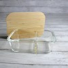 Crofton Divided Glass Dish Food Meal Storage Container Bamboo Airtight