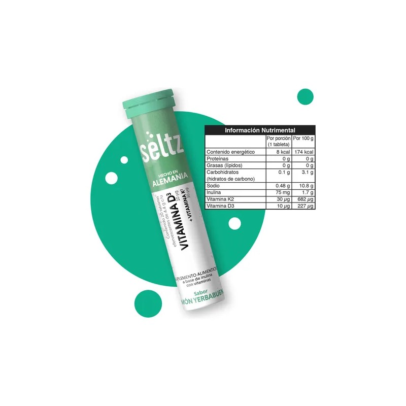 Vitamina D3 + K2 Seltz 3 Pack Tabletas Efervescentes