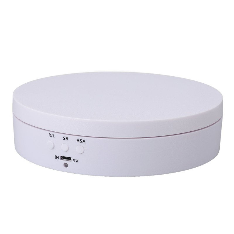Motorized Rotating Display Stand White USB Charging Round 3 Speeds