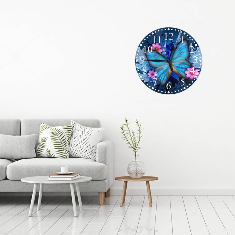 KEEPSUPER Clock Beautiful Butterfly Wall Clock 10 Inch Battery Operated