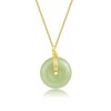 LOOYUUPEE Natural Hetian Jade Pendant Safe Buckle Necklace, Real Green