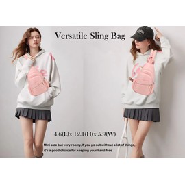 Xsecnua Small Crossbody Sling Bag for Women, Mini Backpack Sling Backpack Convertible, Chest Bag for Hiking Daypack