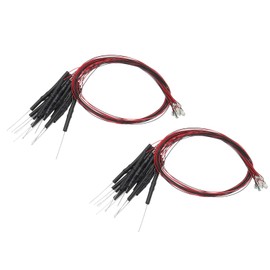 PATIKIL 1206 Pre-Wired Micro LED, 24 Pcs 3-6V Pre-soldered Mini Light Emitting Diodes Surface Mount Device for Model Building, DIY, Science Projects, 9.8" Length, Blue