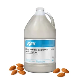KEY Jabón Espuma de Almendras, 4L | Para Manos y Cuerpo | Jabón de Baño para una Limpieza Suave | Hidratante y Perfumado