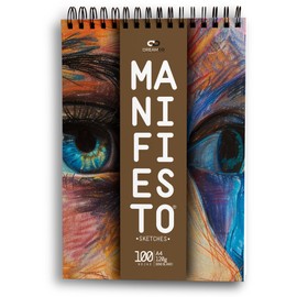 Cuaderno para Dibujo A4+ Manifiesto Sketches, 100 Hojas Bond de 120 g para Bocetos y Sketch