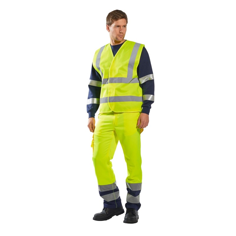 Portwest C470YER4X/5X Hi-Vis Two Band and Brace Vest, Regular, 4X-Large/5X-Large,