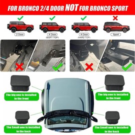 4PCS Crash Bar End Caps Front Axle Plug Waterproof Rubber Stopper Plugs Cover for Ford Bronco 2021 2022 2023 2024 2025 Exterior Accessories