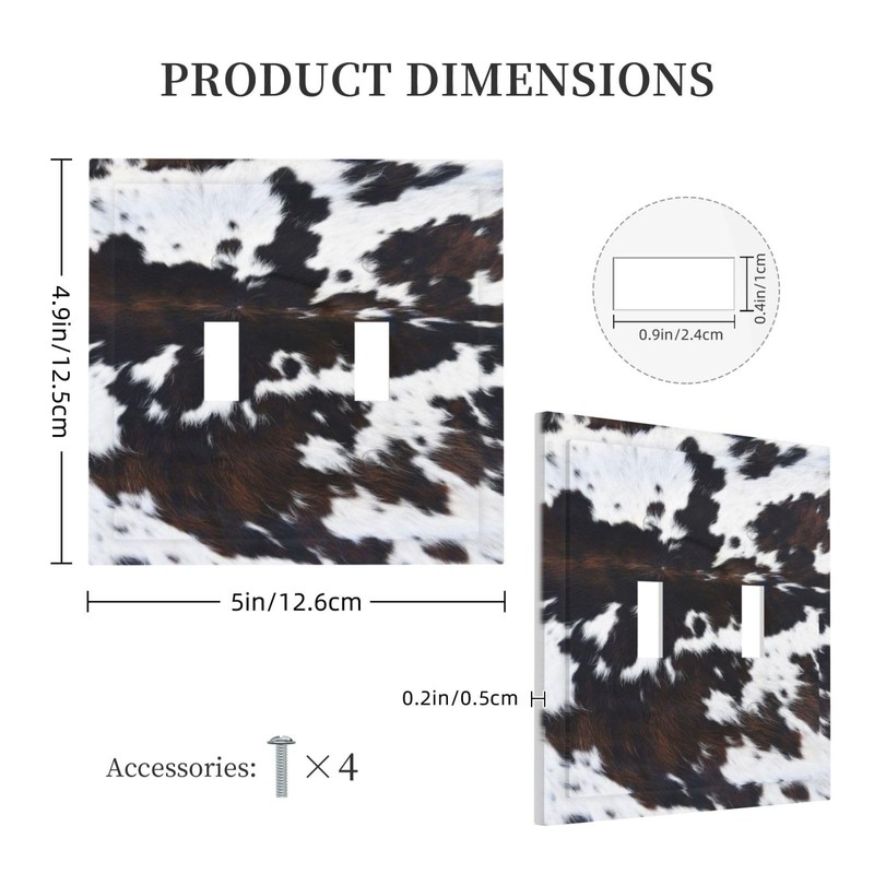Sghxwp Western Farm Highland Cow Cowhide Double Toggle Light Switch