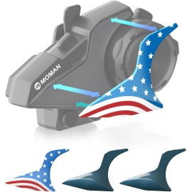 Moman H2E Helmet Intercom Headset with Dual Chip for HiFi/Music Sharing/AI Voice - Interchangeable Shells A( 4pcs)