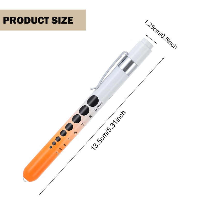 SIPYTOPF 6 Pack Pen Light,Reusable LED Penlight with Pupil Gauge