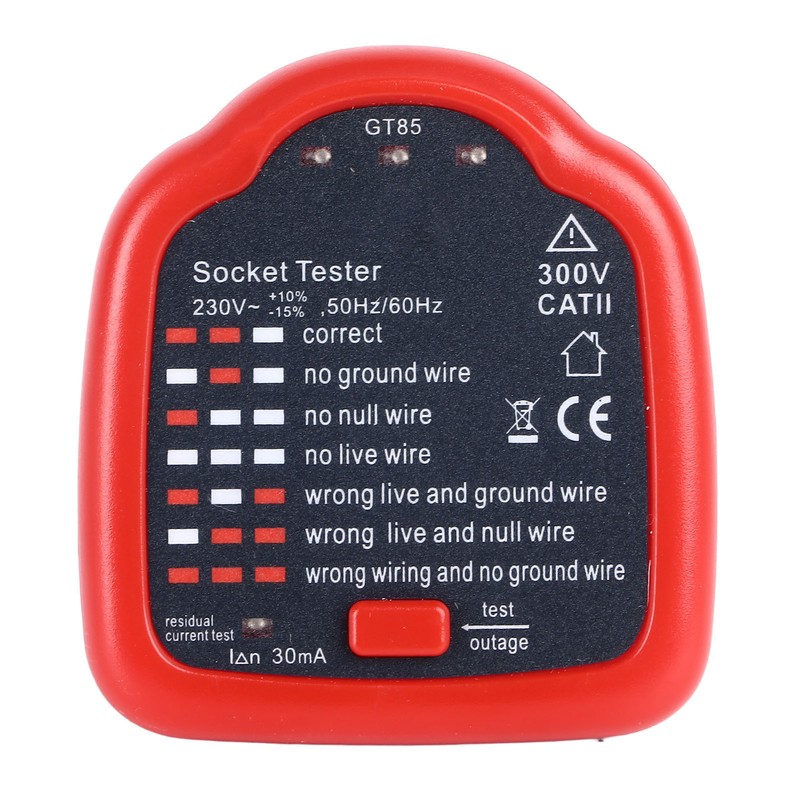 Socket Tester Electrical Detector AC Voltage Outlet Circuit Breaker Finder