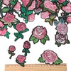 Elegapermab 25 Pcs Pink Iron on Patches, Rose Patches Iron