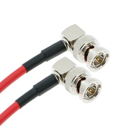 Alvin's Cables RED Komodo / Atomos Monitor Compatible 12G SDI Flexible Coaxial Cable Ended Right Angle BNC Male to Male 75Ω Shielded Wire for 4K Camcorder, Red 50cm