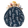 Majestic Home Goods Sea Horse Storage Bean Bag, Navy Blue