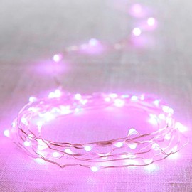 XIWU Pink Fairy String Lights Battery Operated 10 foot 60 LED With Remote and 8 Modes Firefly Lights Starry String Lights for Valentine’s Day Indoor Outdoor Bedroom Holiday Decoration Wedding Party