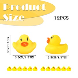 12 Pcs Rubber Ducks, Mini Ducks, Rubber Duck, Mini Rubber Ducks Rubber Ducks Bath Toys For Boys Girls Squeak And Float Yellow Ducks In Bulk Baby Shower Duck Decorations Party Favors