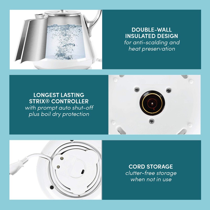 Elite Gourmet EKT-1203W 1350W Double Wall Insulated Cool Touch Electric
