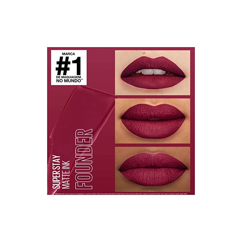 Maybelline Superstay Matte Ink, Labial Líquido Mate con Pigmentos de