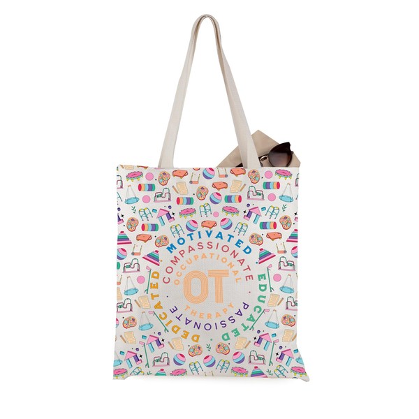 WCGXKO OT Motivated Compassionate Tote Bag Occupational Therapy Gift Healthcare
