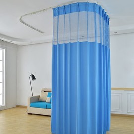 TTZ Hospital Curtain with Flat Hooks for Hospital Medical Clinic SPA Lab Cubicle Curtain Divider Privacy Screen (Color : Dark Blue, Size : 1(7ft Wide x8ft Tall))
