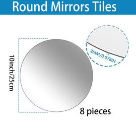 8Pack 10" Round Mirror Centerpieces for Tables Decorations, 2mm Acrylic 7PCS Circle Mirror Centerpieces Mirror Tray Candle Plate Centerpiece for Wedding Table Decorations Birthday Party